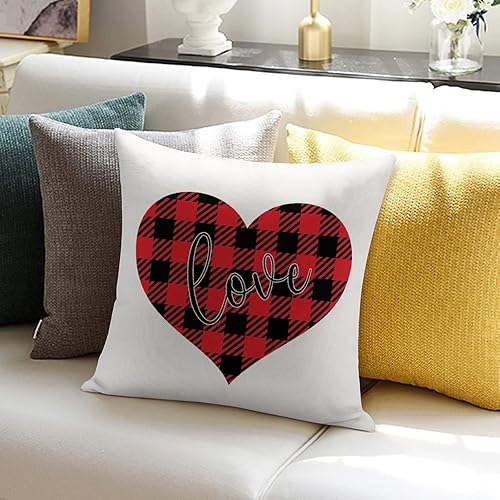 Miniatura 6 de Funda de cojín de corazón de amor funda de almohada decorativa de lino con cremallera cuadrada para sofá cama automóvil sala de estar 20 x 20