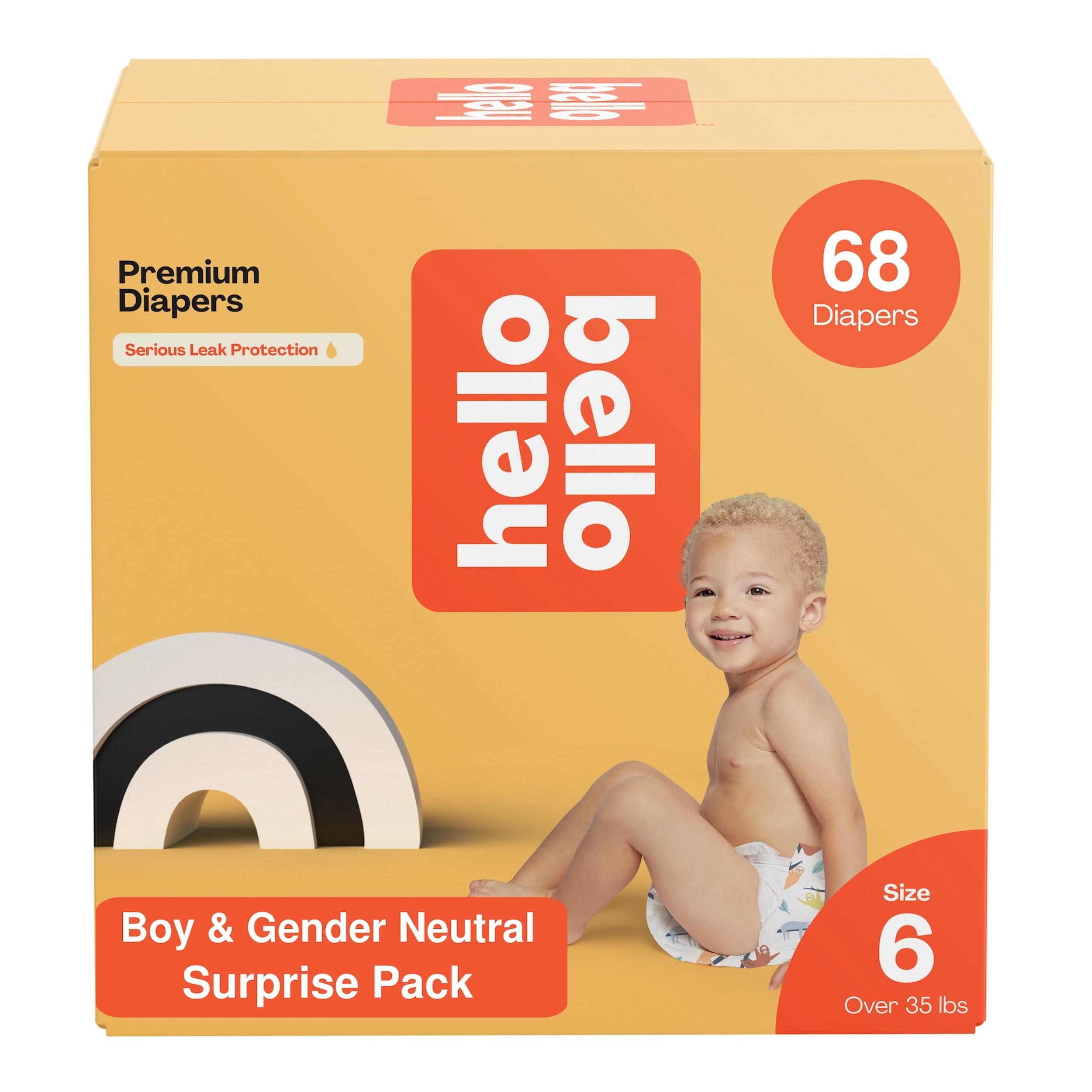 Hello Bello Premium Baby Diapers Size 6 I 68 Count of Disposable, Extra-Absorbent, Hypoallergenic, and Eco-Friendly Baby Diapers with Snug and Comfort Fit I Surprise Boy Patterns