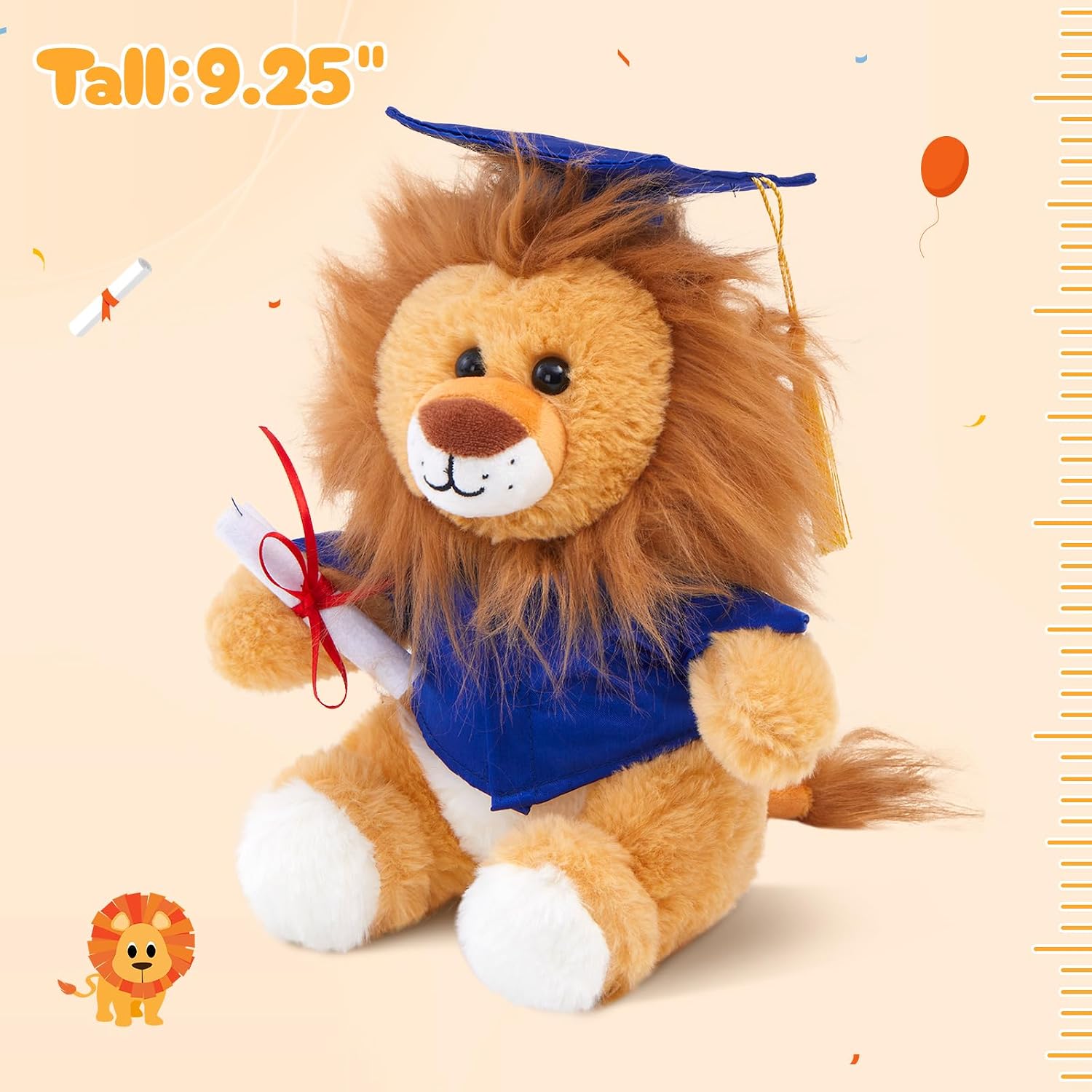 SpecialYou Graduation Lion Stuffed Animal Plush Toy - Cute Graduation 2026 Gift, Soft Lion Stuffed Animal with Cap & Gown, Graduation Plush Toy for Kids & Graduates 12inch