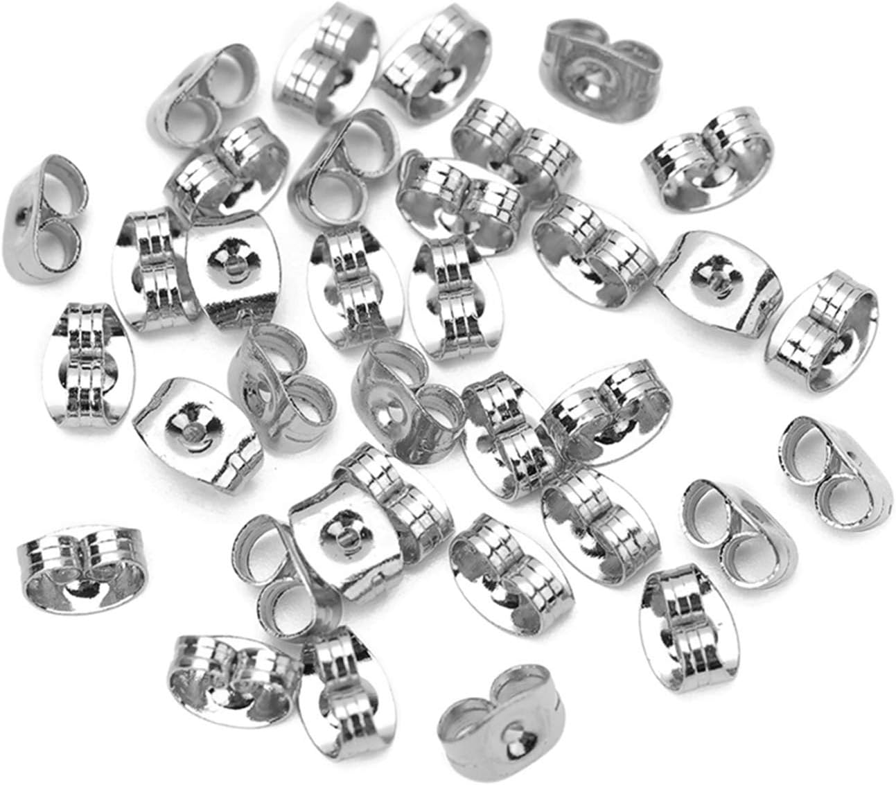 150Pcs Ball Post Earring Studs for Jewelry Making,Earring Studs Ball Ear Pin Ball Post Earrings with Loop with 200Pcs Butterfly Earring Back Replacements for DIY Jewelry Making Findings(White K) : Everything Else