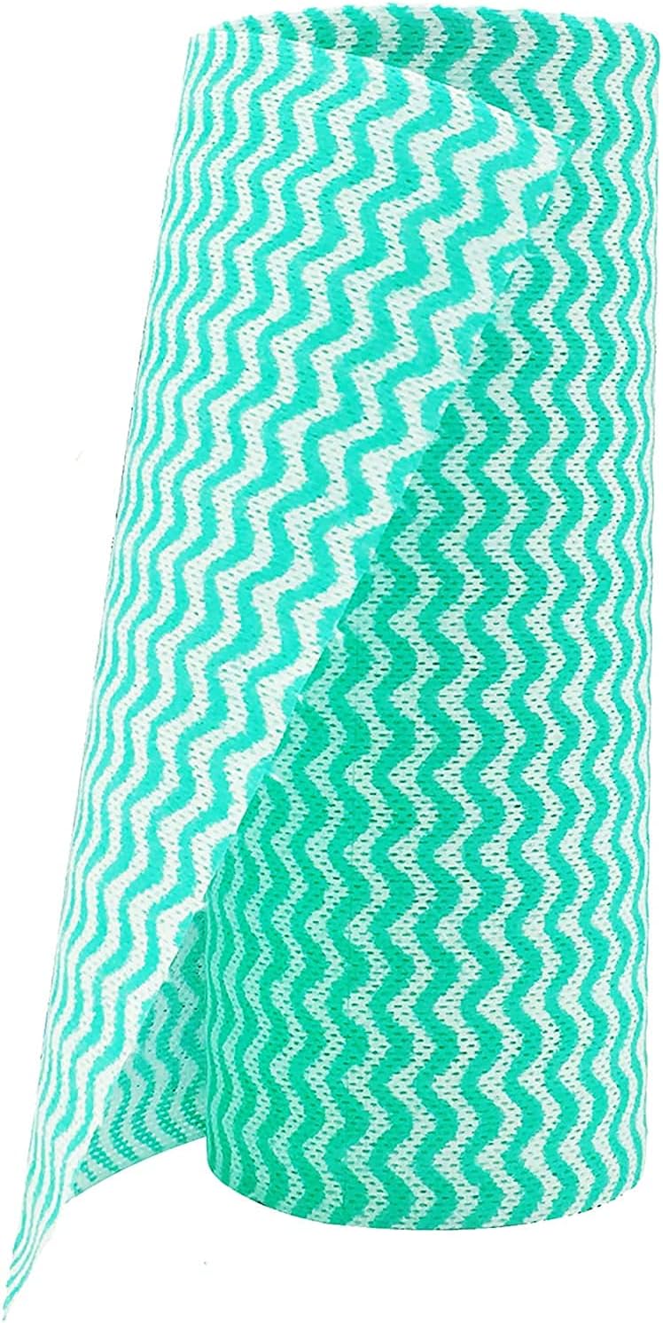 MDN Mist Non- Woven Disposable Reusable Towels Like Kitchen Cleaning Towel - Multi-Uses Dish Cloths Washable Towel Roll - 80 Pulls (Green) (1)