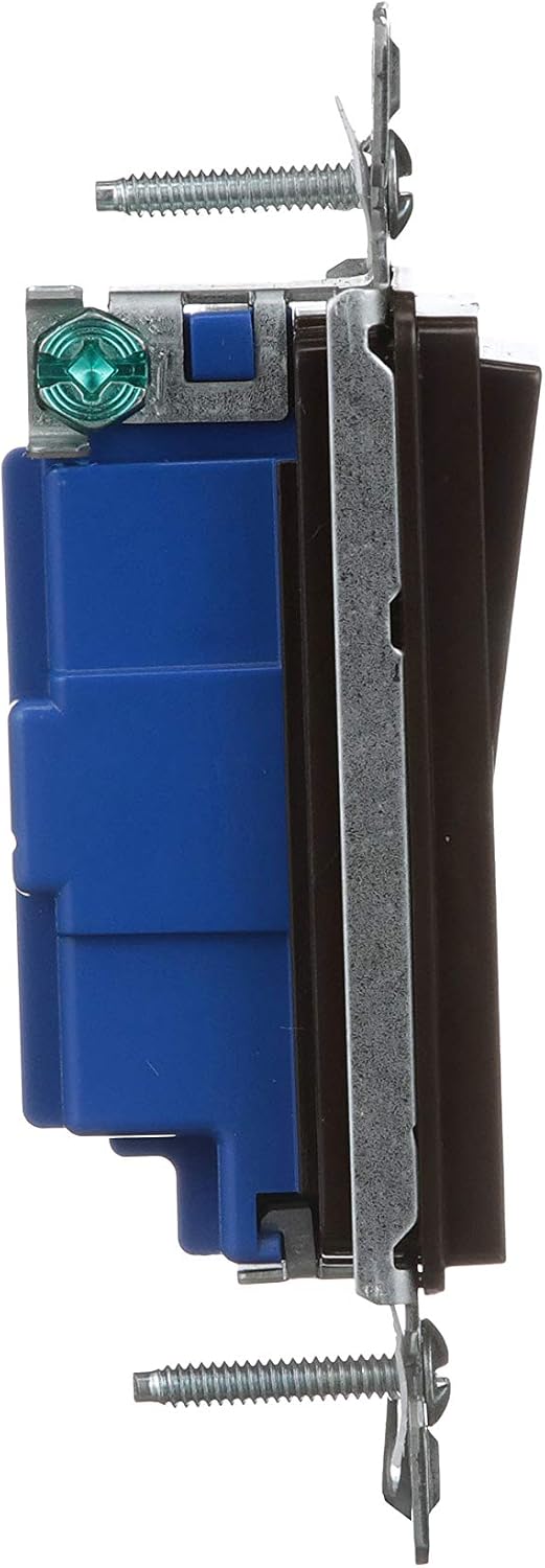 Eaton 7501B 15-Amp 120/277-volt Standard Grade Single Pole Decorator Switch with Back, Push and Side Wiring, Brown