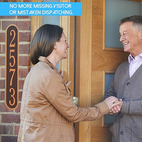 Vista 140 de Placa de dirección de metal personalizada, letreros de números para placa de pared de casa, letrero de dirección de nombre de calle, números de casa