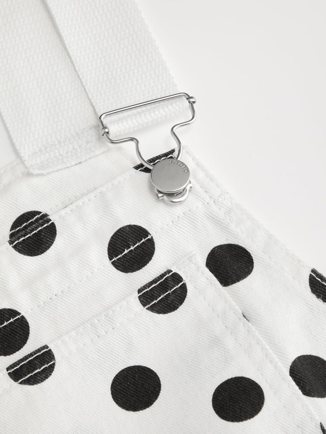 CIDER Overalls for Women Polka Dot Adjustable Strap Button Bib Denim Overall with Pockets Wide Leg Jumpsuit Summer Fall