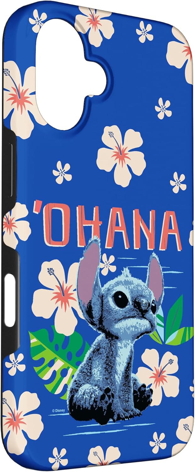 Disney Lilo & Stitch Ohana Sitting Stitch Cute Logo Case for iPhone 16