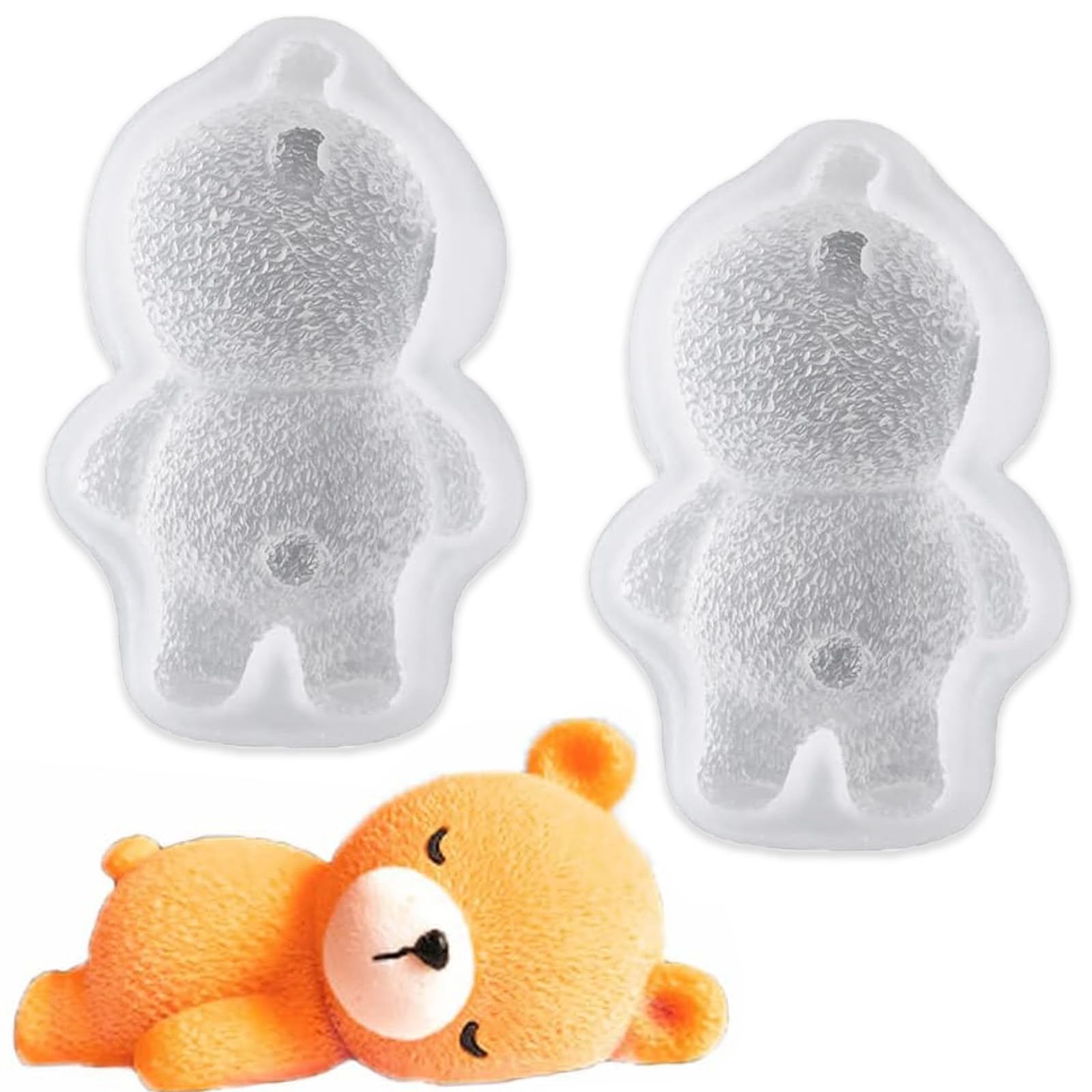 Moule silicone 3D ours allongé pour décoration gâteau et résine époxy