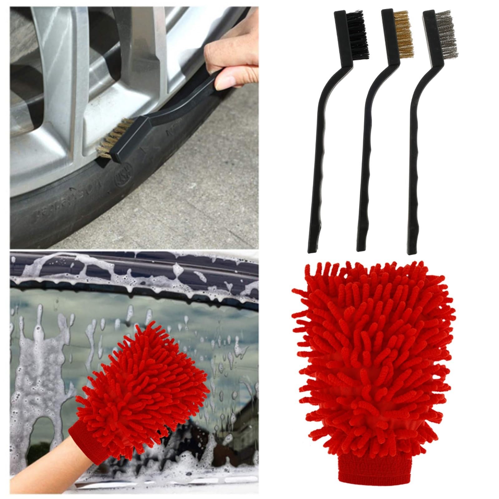 16-teiliges Auto-Detailing-Pinsel-Set, Autowasch-Reinigungsbürsten, Auto-Detailing-Pinsel-Set für Autositz-Reinigung, Auto-Motor-Detaillierungs-Kit