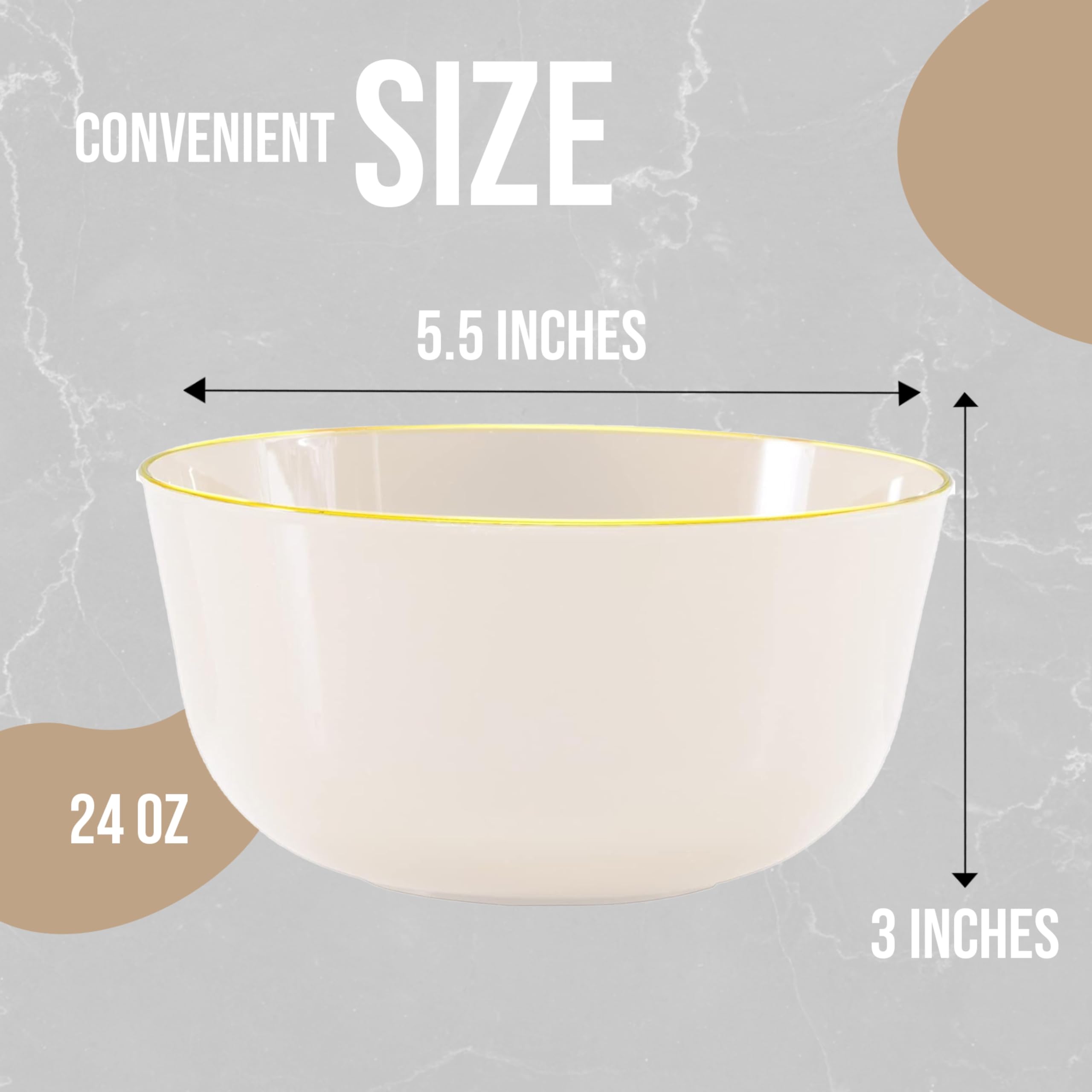 Trendables 24oz Disposable Bowls - Elegant Serving -4