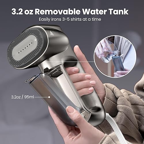 Miniatura 9 de Neakasa Magic 1 vaporizador al vacío, vaporizador de mano para ropa de viaje, succión de 2300 Pa para agarres de ropa, plancha de vapor 2 en 1, para