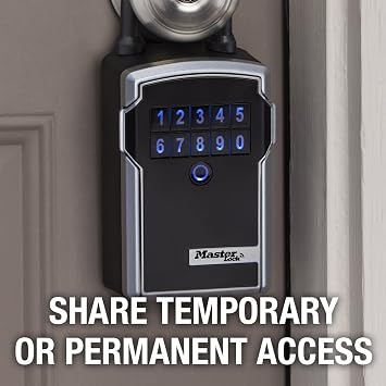 Master Lock Key Lock Box with Code, Outdoor Lock Box for Realtors, Property Managers and Landlords, Ideal for Short-Term Rentals, Key Safe Holds 5 Keys, 5440EC