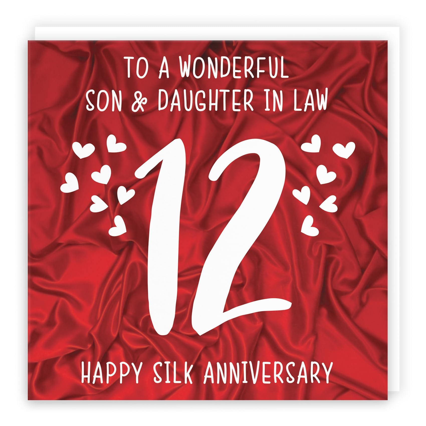 Hunts England, Son And Daughter In Law 12th Anniversary Card, To A Wonderful Son & Daughter In Law, 12 Years Together