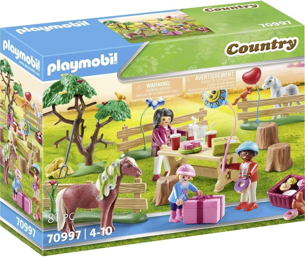 70997 Country Pony Farm Birthday Party, horse toys, fun imaginative role play, playsets suitable for children ages 4+