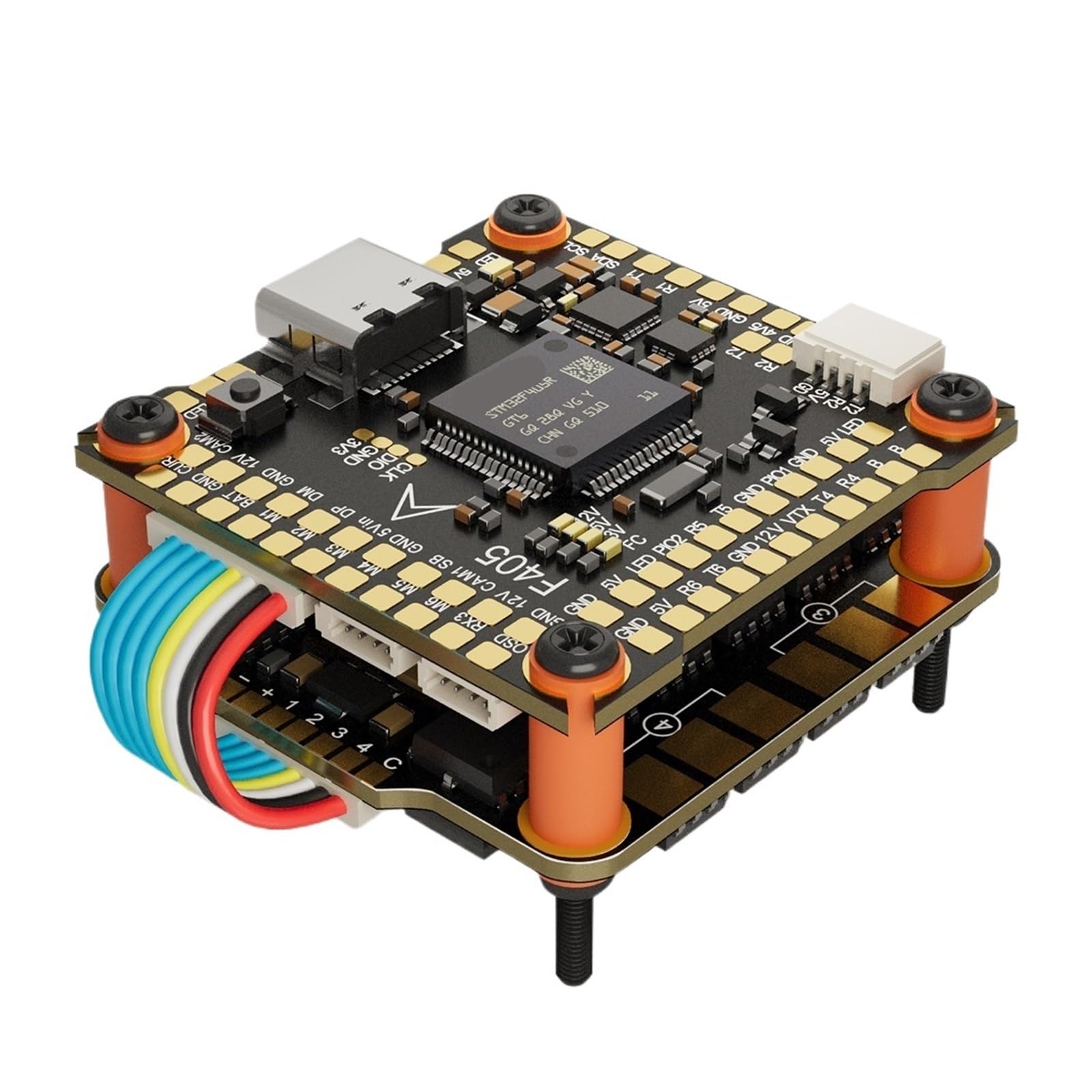 30,5x30,5mm Flight Controller ESC Stack für RC-Drohne | Flugsteuerung und ESC-Stack aus Metall für RC-Drohnen und Flugzeug Aufbau oder Reparatur(F722 FC)