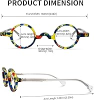 Vista 4 de Zeelool Gafas redondas de acetato vintage con lente transparente sin receta para mujeres y hombres