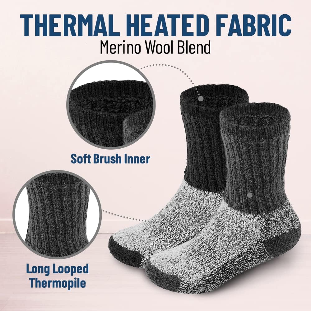 Miniatura 4 de Calcetines térmicos para niños y niñas, calcetines cálidos para botas de invierno, paquete de 2 calcetines aislados