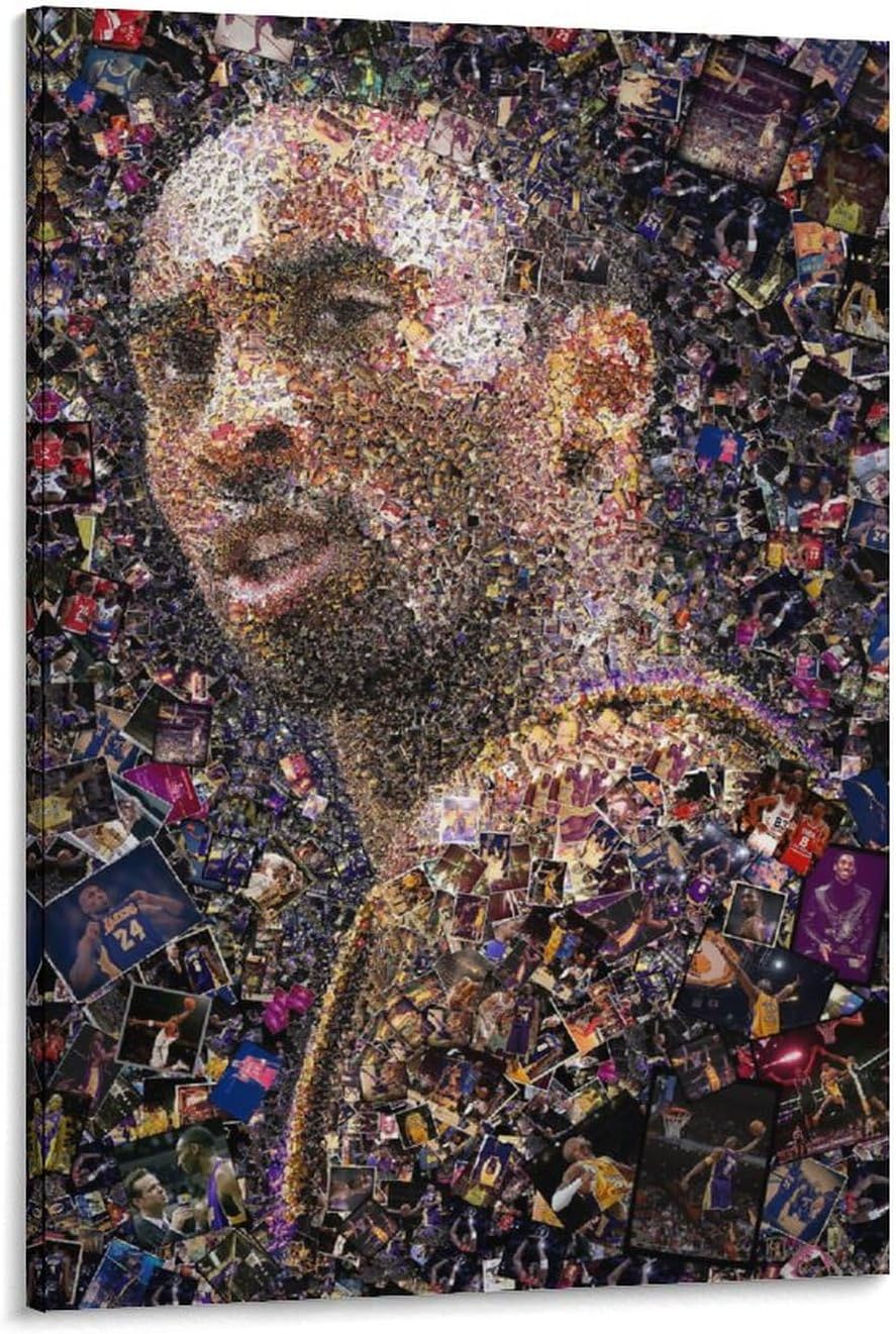 コービー・ブライアントブラックマンババスケットボール選手アートポスター オフィス ベッドルーム ダイニングルーム装飾 キャンバス ウ