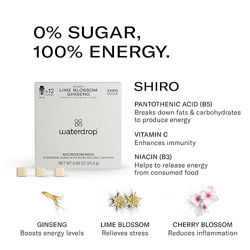 Miniatura 4 de waterdrop Microenergy SHIRO, 60 mg de cafeína natural, 24 gotas, energía instantánea sin azúcar, extractos de frutas y plantas, vitaminas valiosas,