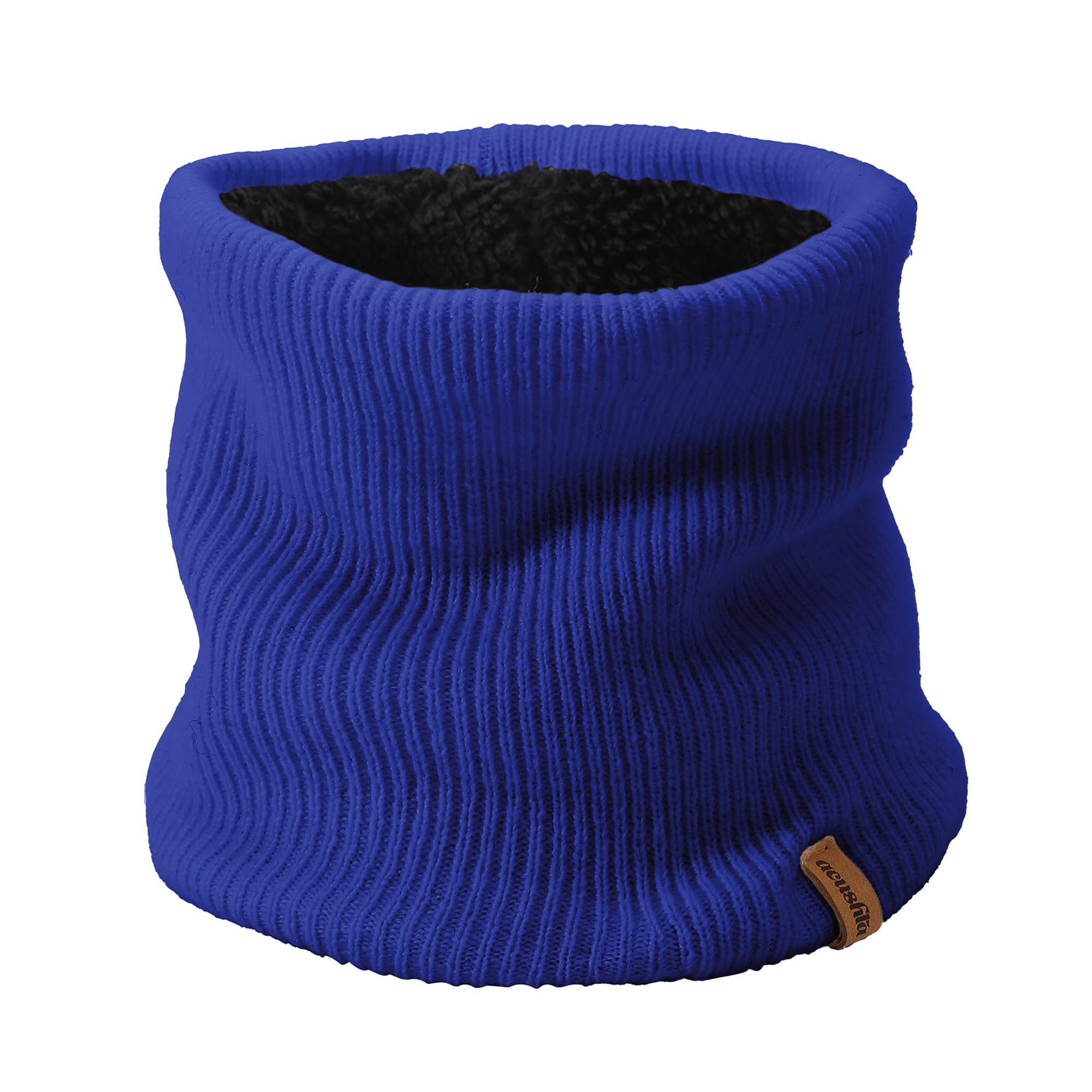 Acushla Unisex Aqua Blue Merino Wool Neck Gaiter For Men & Women - Fleece Lined Heavyweight Warm Knitted Scarf Neck Warmer Ski Face Mask (Aqua Blue)