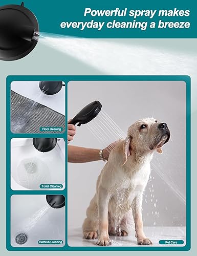 Miniatura 5 de Guoyulju Cabezales de ducha de alta presión con combo de rociador de mano y manguera, cabezal de ducha 10 ajustes, potente rociador integrado, alma