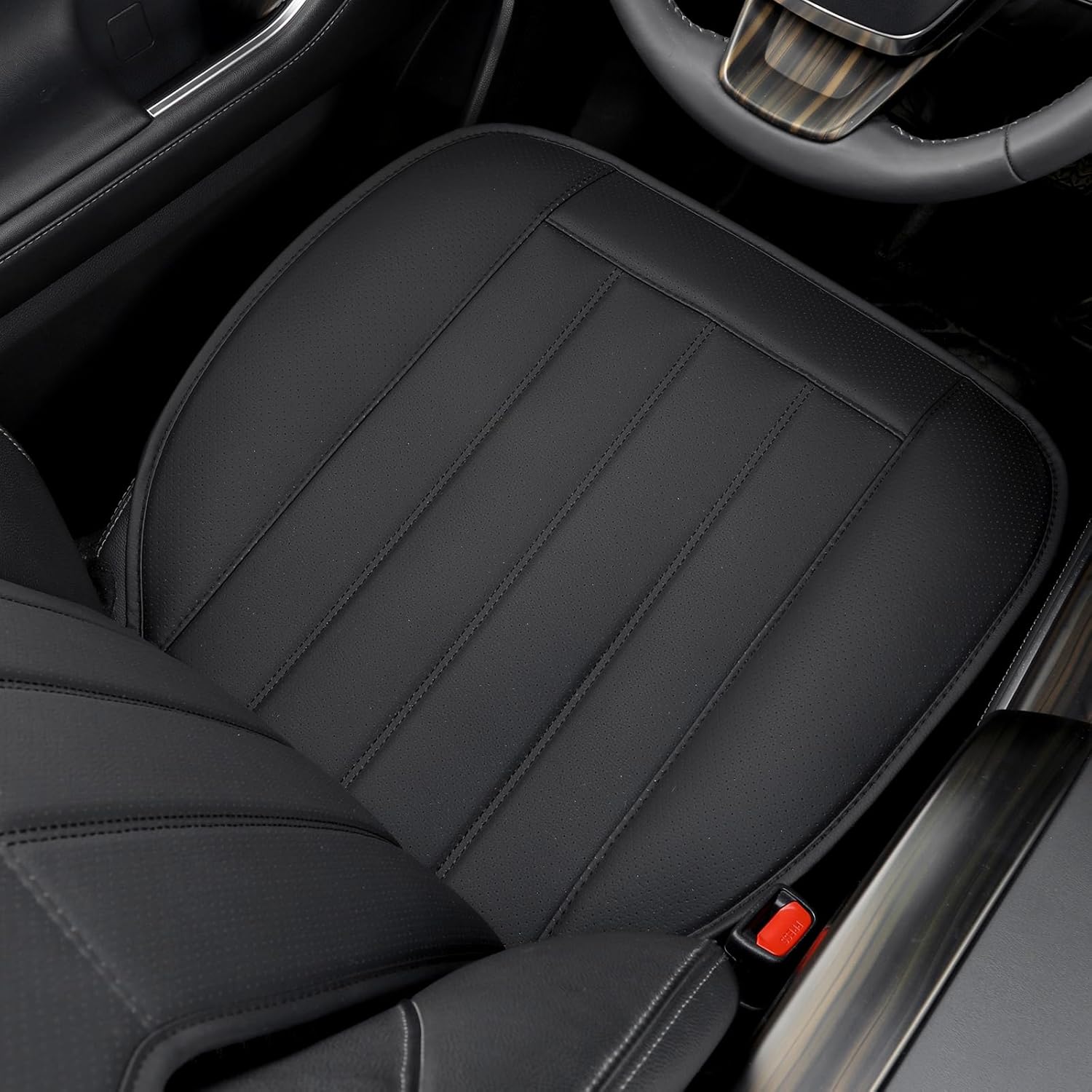 SOBONITO Car Front Seat Covers Protectors,Sideless Cushion Pad,Compatible with 95% Sedan SUV,Anti-Slip,2pcs (Black, Universal Size)