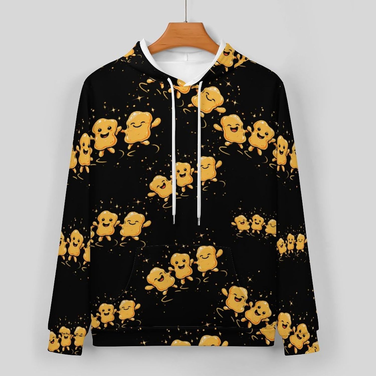 Chicken Nuggets Happy Dance Sweatshirts for Men Two Piece Casual Hoodie Tracksuit Jogger Pants