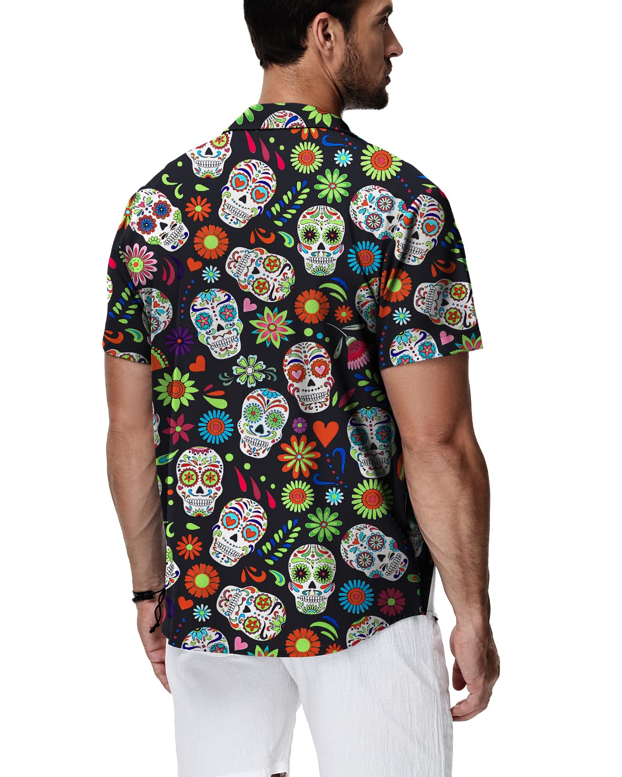 HMIYA Hawaii Hemd Männer Hawaiihemd Herren Kurzarmhemd Button Down