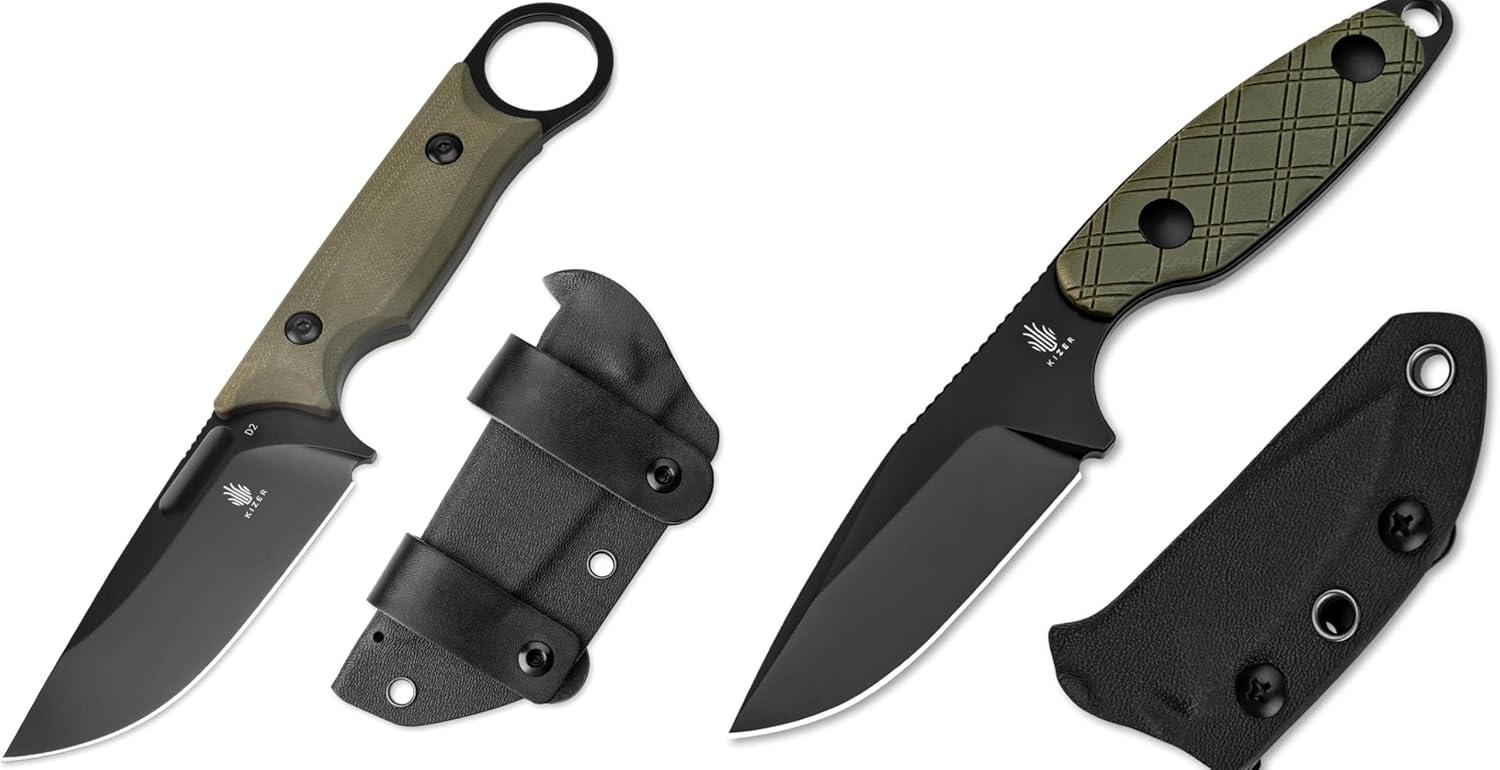 Kizer Cabox Bundled with Muskrat Fixed Blade Knife