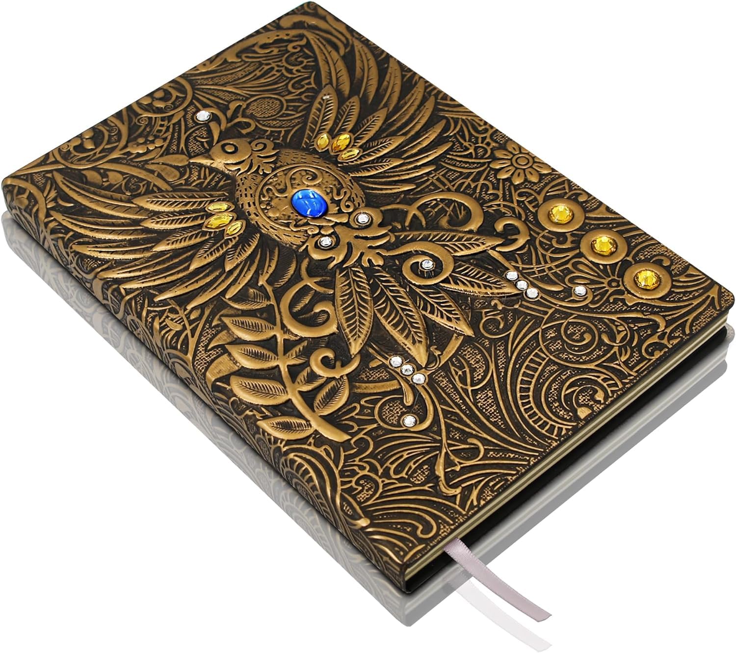 Invite 3D Phoenix Bronze Dnd Vintage Leather Journal Writing Notebook With 200 Pages A5 Journal,Antique Handmade Leather Diary,Travel Diary&Notebooks To Write In,Diary Gift For Men Women