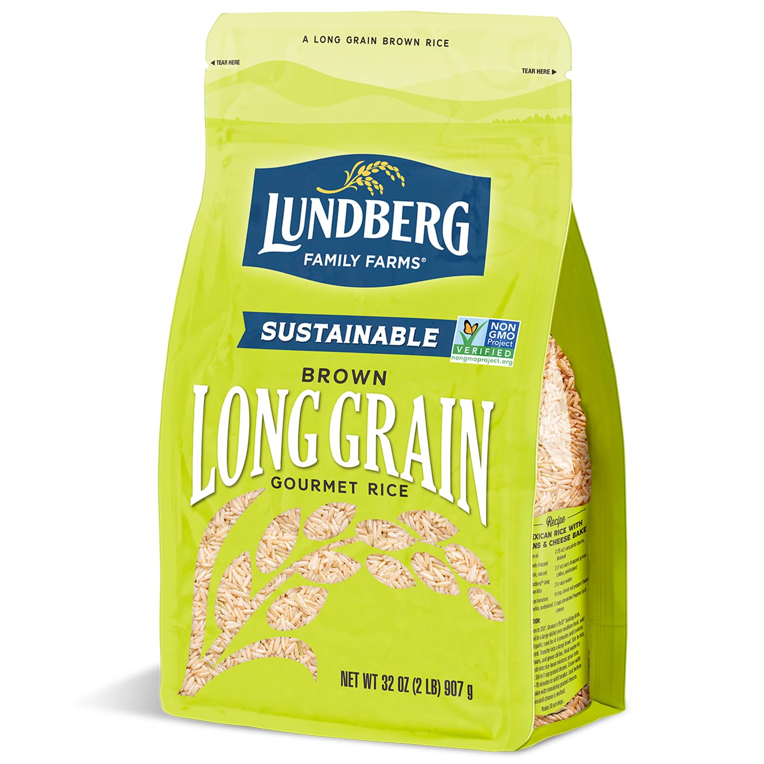 Lundberg Brown Rice, Regenerative Organic Certified, 6-Pack – Non-Sticky, Aromatic Long Grain Rice, Responsibly Grown in California, 32 Oz Ea