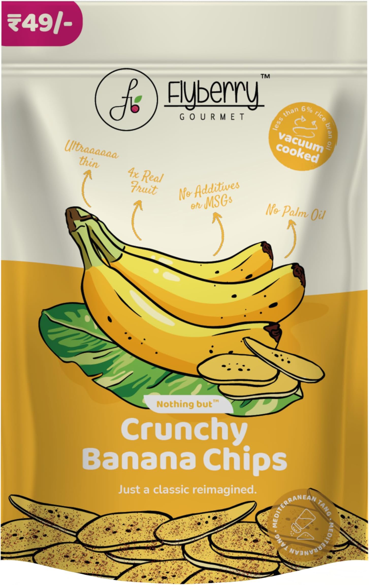 Gourmet Vacuum Cooked Banana Chips 30g - No Palm Oil, Less than 6% Rice Bran Oil, Healthy Snacking with High Nutrient Content, No Added Preservatives
