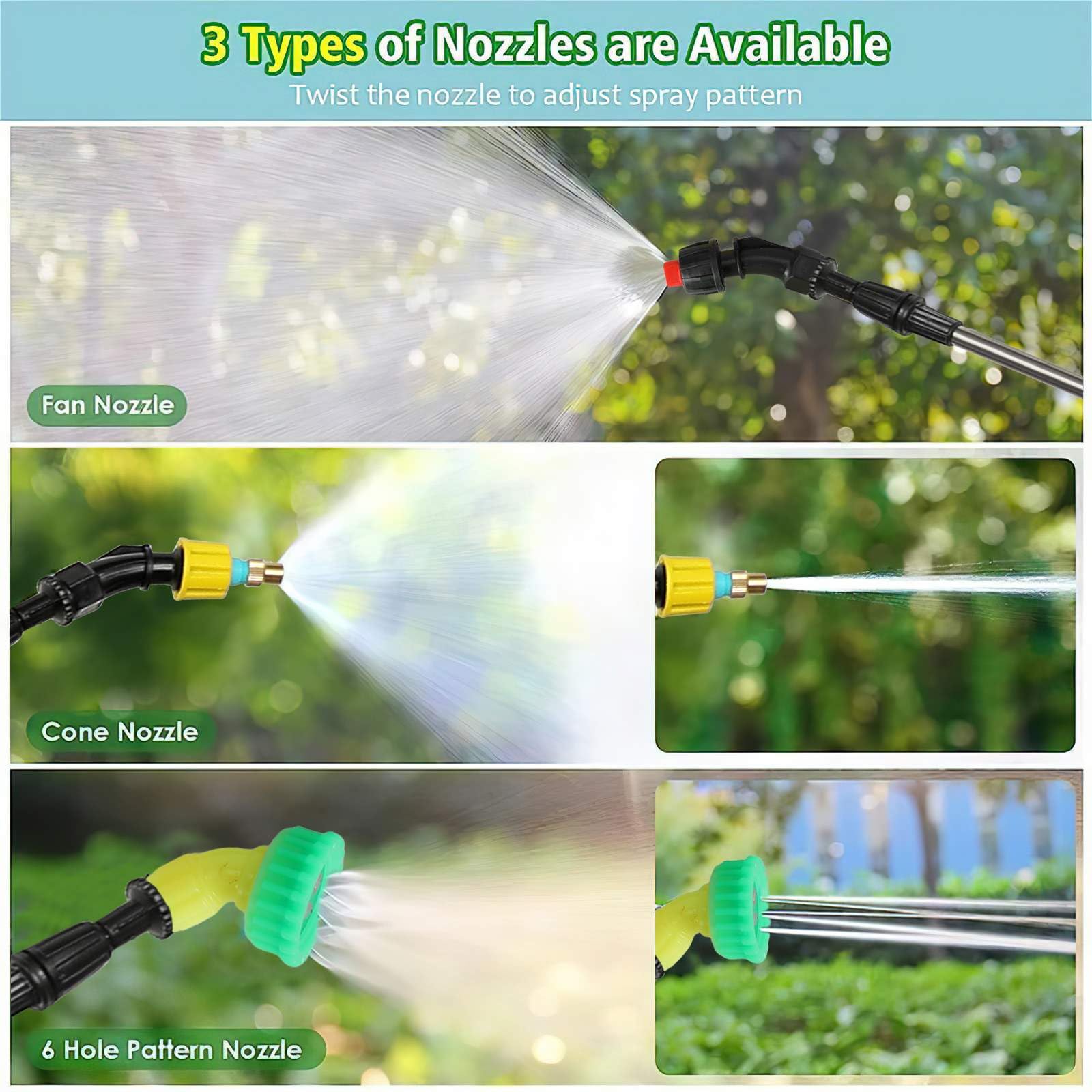 Pulvérisateur électrique 5L, Pistolet pulvérisateur télescopique Rechargeable avec 2 Buses, Capuchon à Large Bouche, Batterie 2400 mAh pour Le Nettoyage par pulvérisation des Plantes de Jardin (5 L)