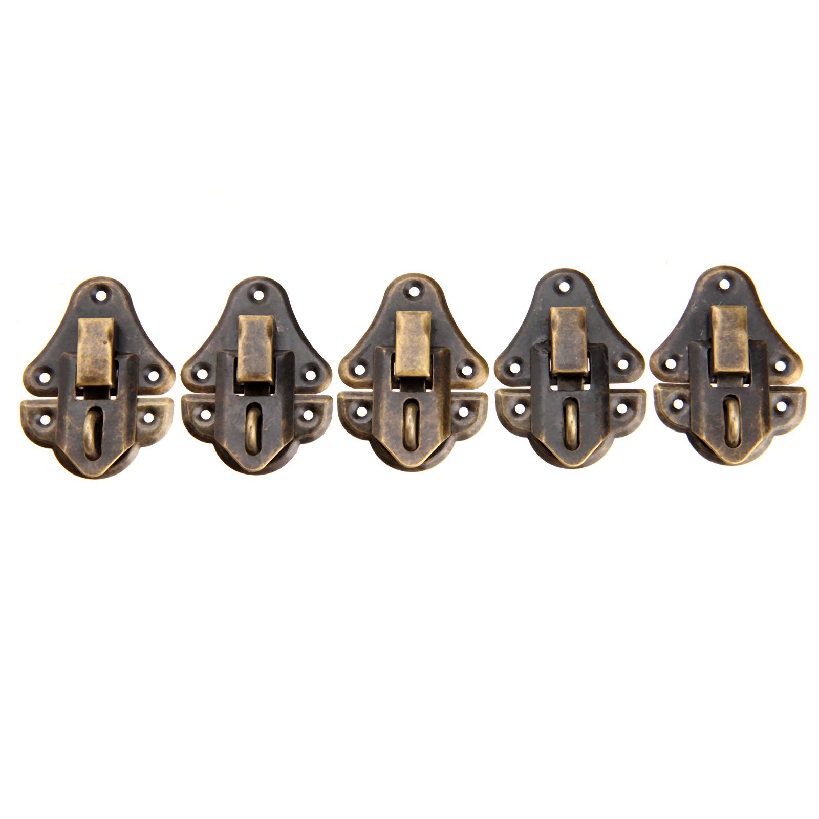 Dophee 5Pcs 48x35mm Vintage Decorative Cabinet Latches Hasp Pad Lockable Clasp for Jewelry Wooden Box Case Chest 2