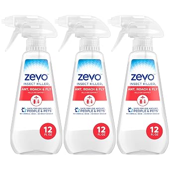 Zevo Multi Insect Killer Spray - Bug Spray for Home Use - Versatile Ant, Fly, Spider, Roach Killer & More - with Rosemary & Cornmint Oil - for Indoor & Outdoor Use 3 Bottles