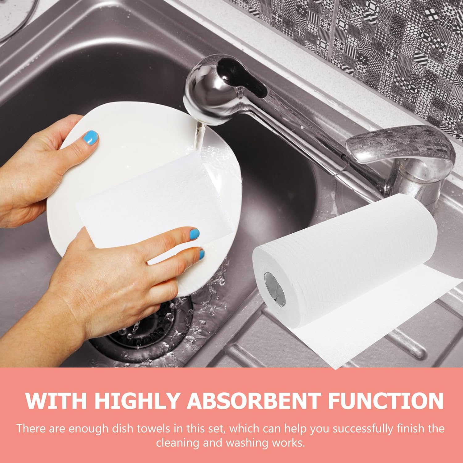 Roll, Disposable Cleaning Cloth Strong Oil Absorption White