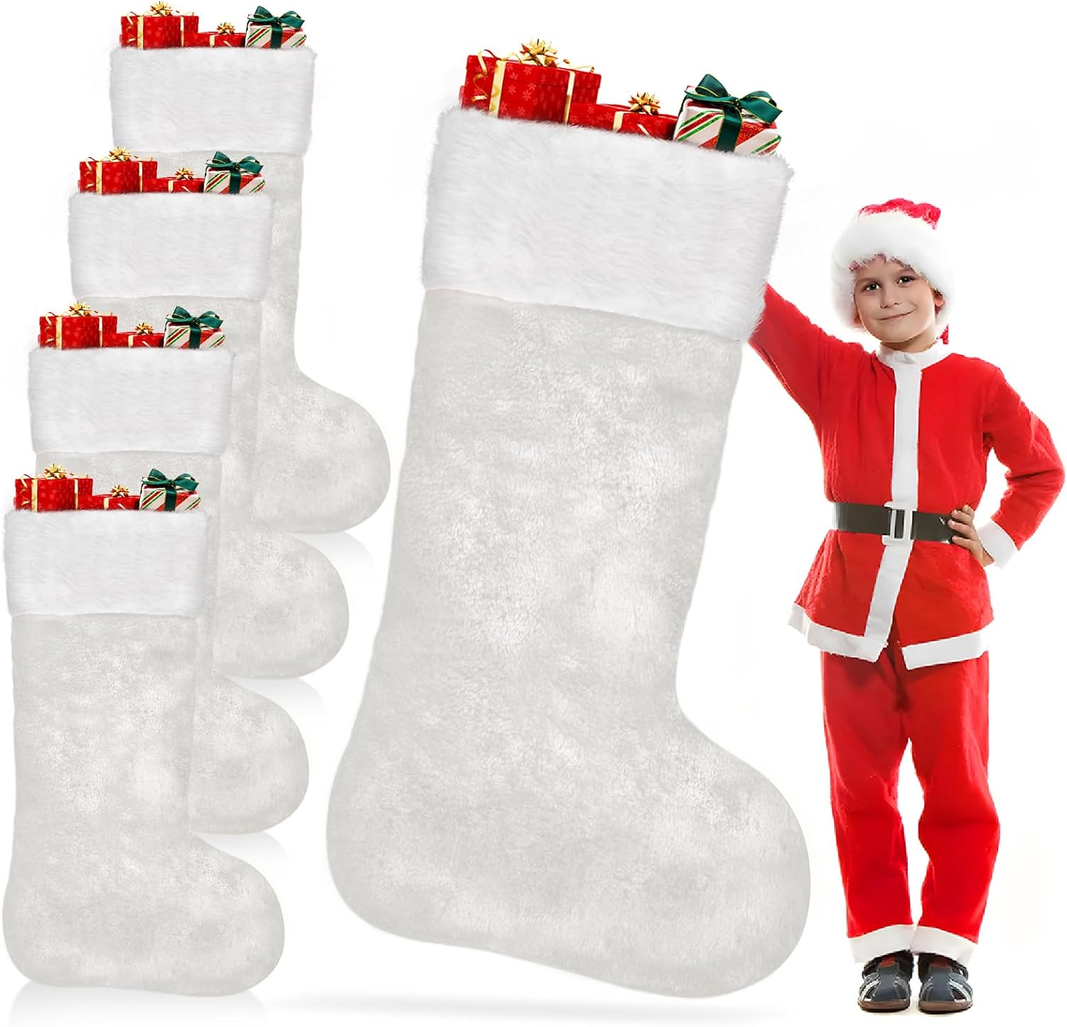 zzhxkjhky 4 Packs 45” Jumbo Christmas Stockings Giant