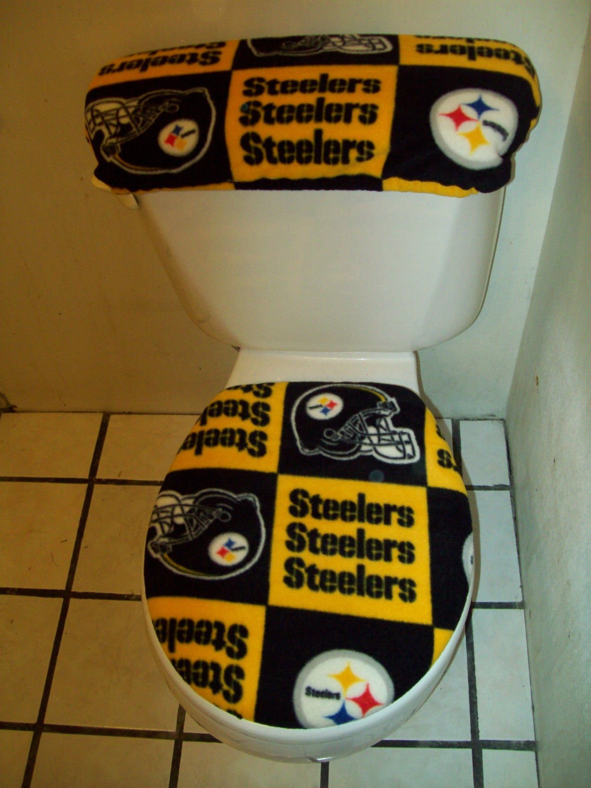 PITTSBURGH STEELERS SQUARES TOILET SEAT COVER SET