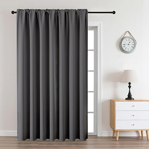 Miniatura 13 de CUCRAF - Juego de 2 paneles de cortinas opacas negras de 63 pulgadas, cortinas con bolsillo para varilla para oscurecer la habitación para