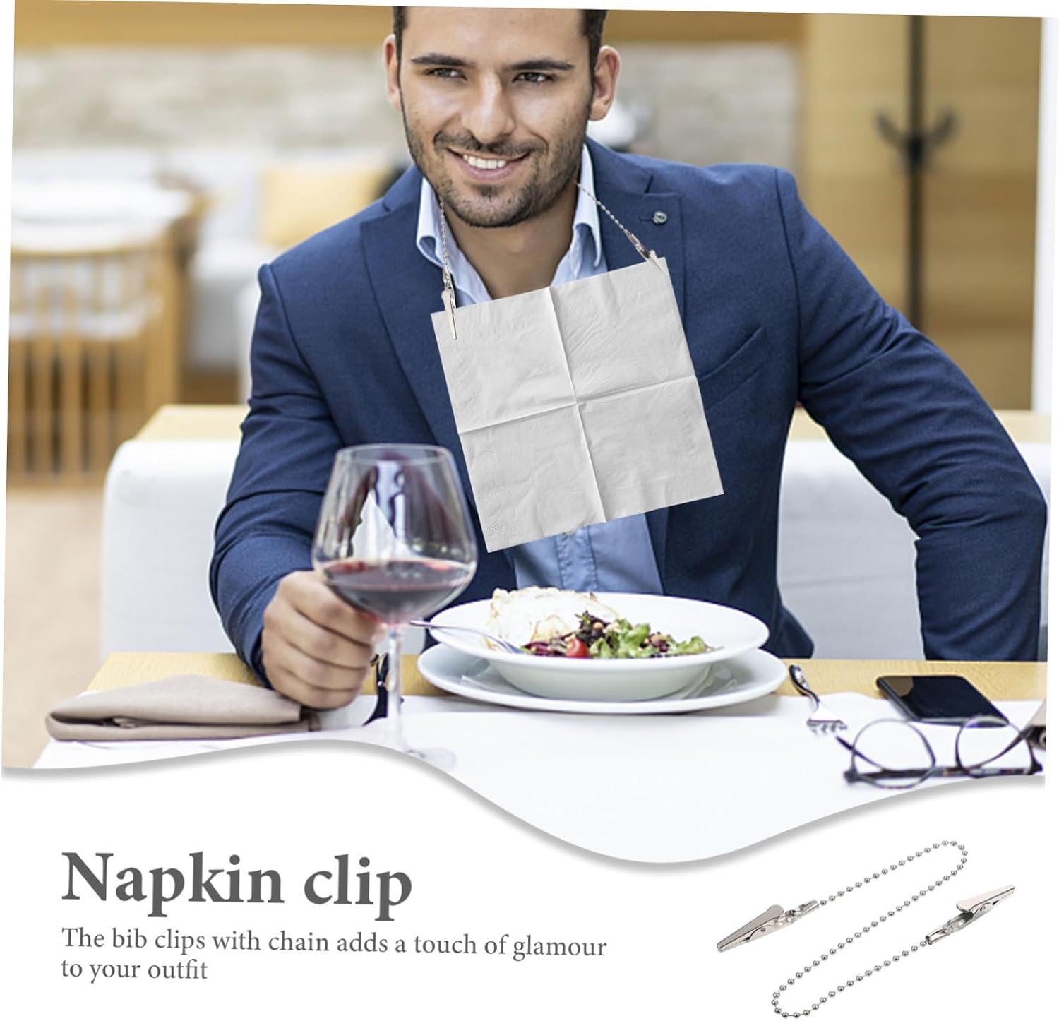 GLEAVI 3pcs Bib Clips for Wind Hat Clips for Windproof Napkin Holder for Seniors