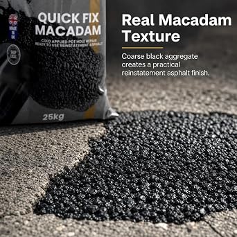 Laeto Tarmacadam Repair Kit 25kg Cold Lay Asphalt Pothole Filler