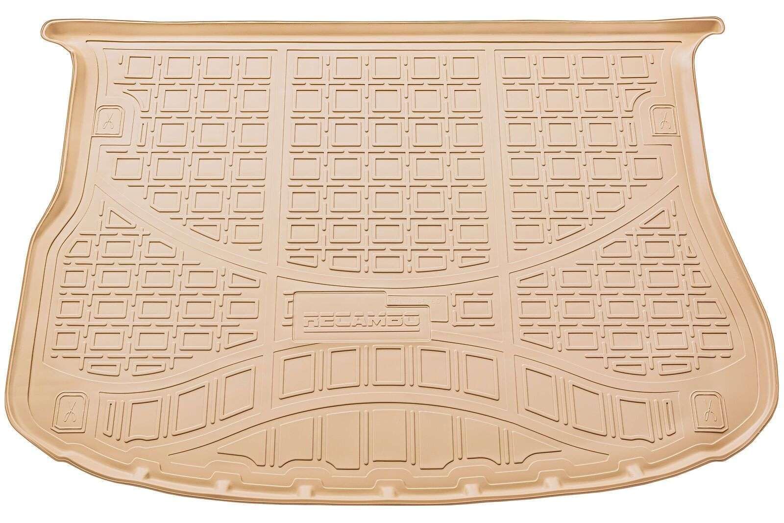 RECAMBO Juego de Alfombrillas de Goma y Bandeja para Maletero para Range Rover Evoque I | L538, LV | 2011-2018 100% a Medida para Coche y Maletero de TPE Antideslizante, Color Beige