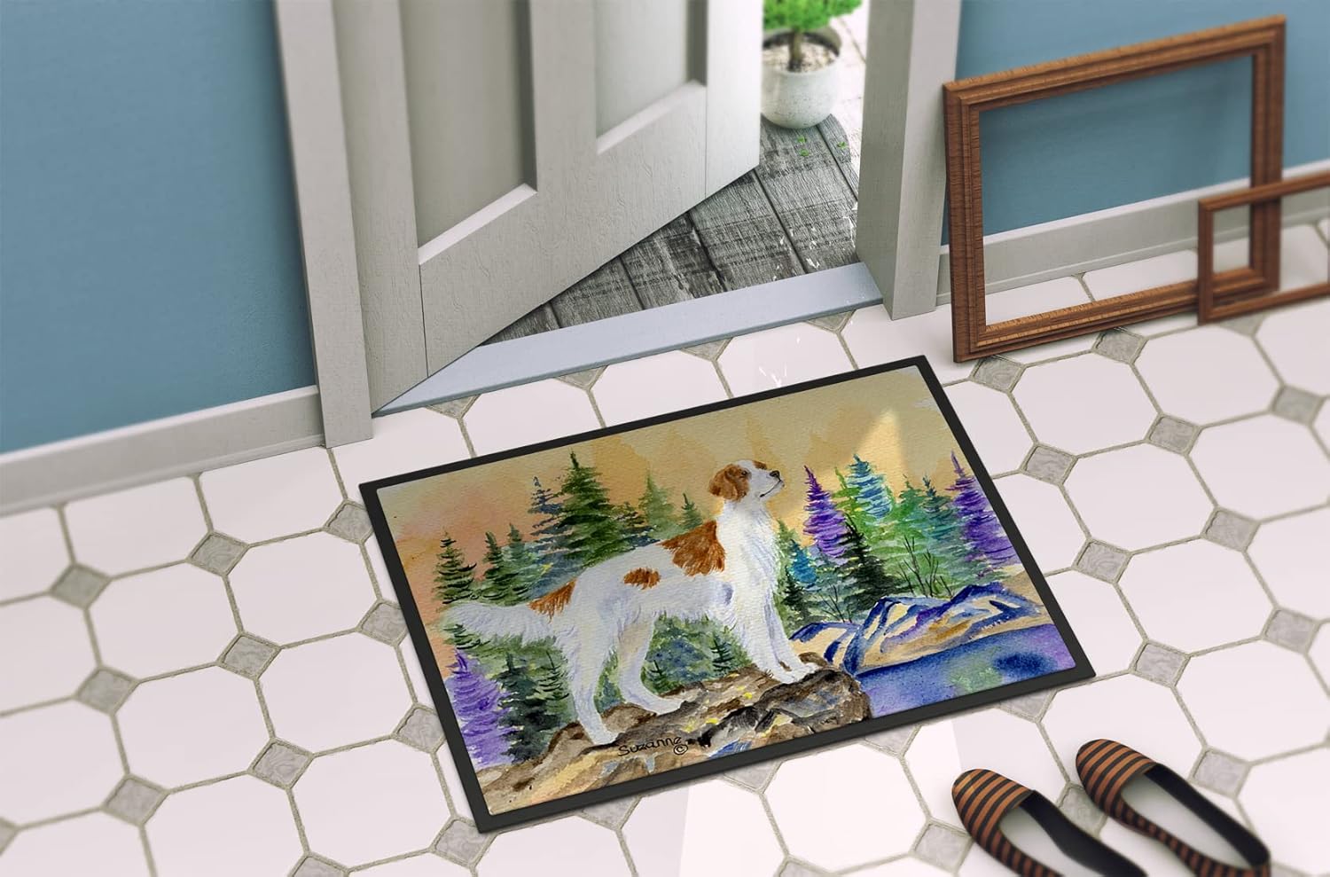 Caroline's Treasures SS8146MAT Setter Doormat 18x27 Front Door Mat Indoor Outdoor Rugs for Entryway, Non Slip Washable Low Pile, 18H X 27W