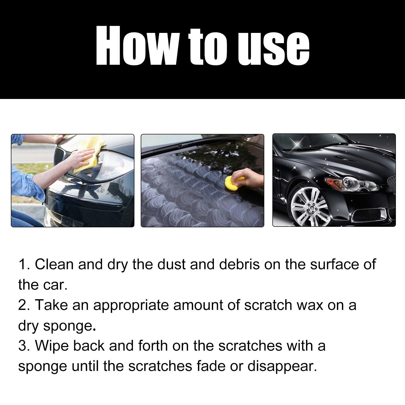 Efface Rayure VoitureCar Scratch Remover Wax, Polish Auto Rayures pour Réparation Rapide des Rayures et Micro-Rayures pour Rayures Profondes, Cire de Polissage Anti-Rayures avec, Universel pour Carros