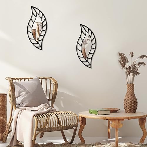 Miniatura 7 de 2 piezas de espejo de pared espejo decorativo montado en hojas espejo moderno elegante decoración de pared para entrada dormitorio sala de estar baño