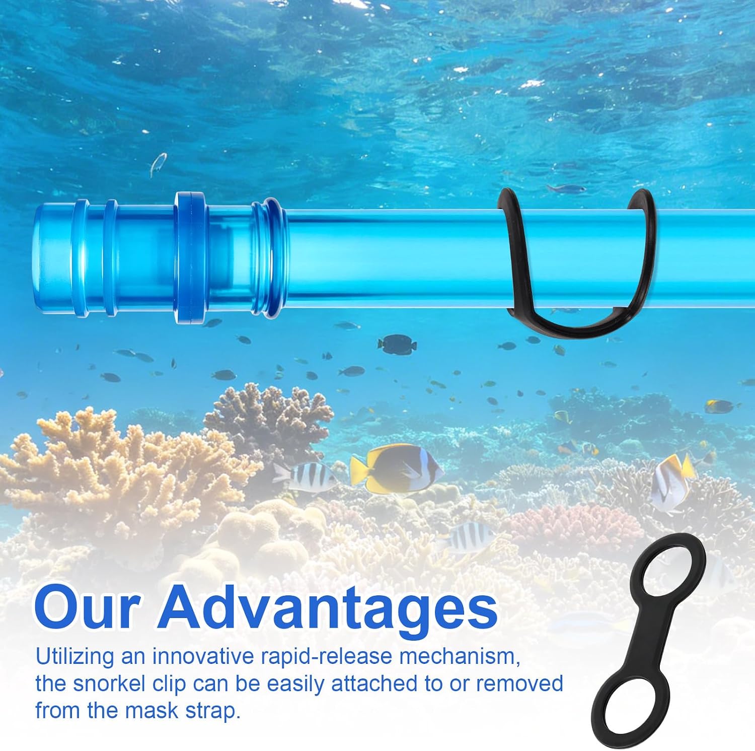 Penitue 8pcs Snorkel Clips, Silicone Double-Loop Snorkel Clip