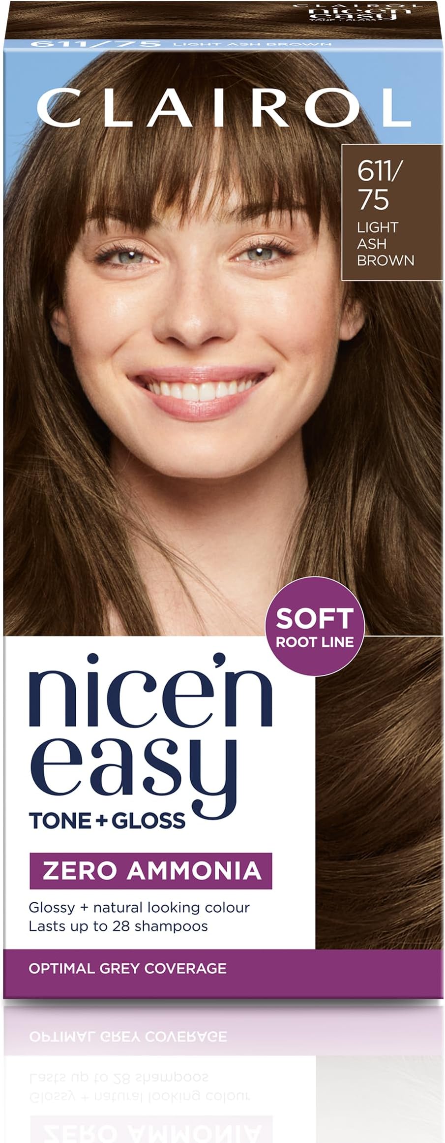 Nice'n Easy Tone+Gloss Semi Permanent Hair Dye - 611/75 Light Ash Brown