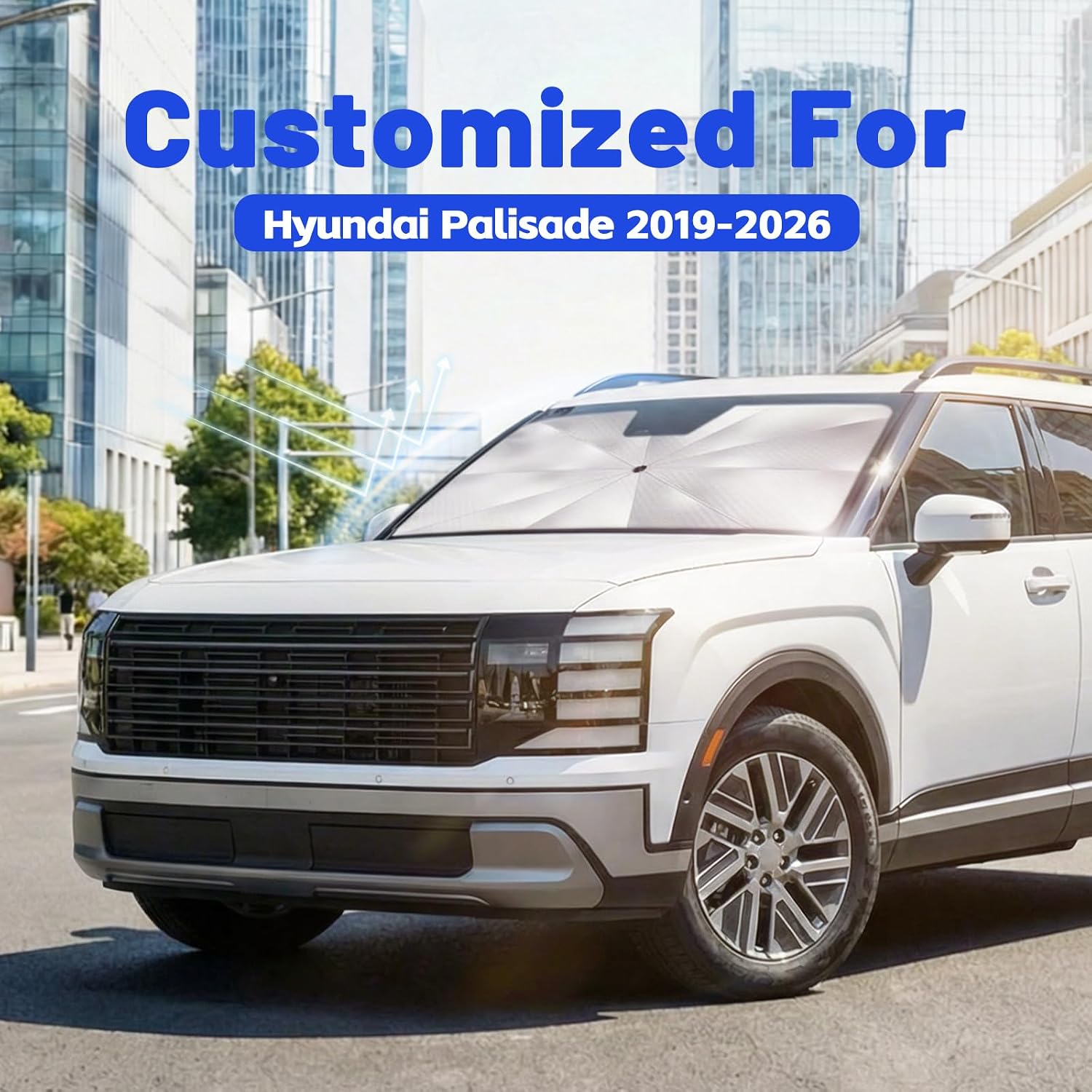 Car Windshield Sun Shade Umbrella for Hyundai Palisade 2019-2026, 1:1 Fit image 2