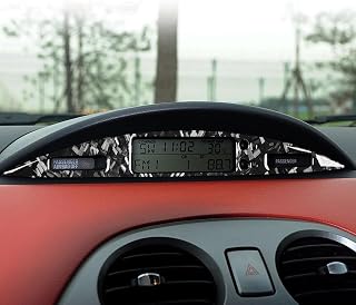 Black Forged Carbon Fiber Car Dashboard Central Time Display Screen Panel Sticker Compatible with Mitsubishi Eclipse(DK2A/DK4A) GS/SE/GT 2006-2012&GS Sport Spyder/GT Spyder 2007-2012