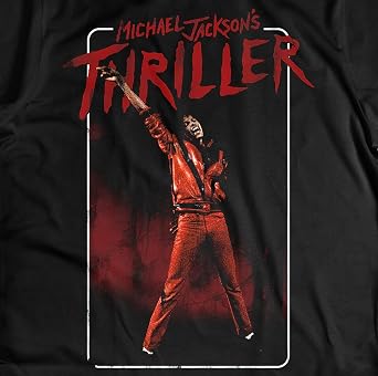 Michael Jackson Official Thriller T Shirt. Unisex Cotton T-Shirt. Regular Fit Jersey for Adults and Boys
