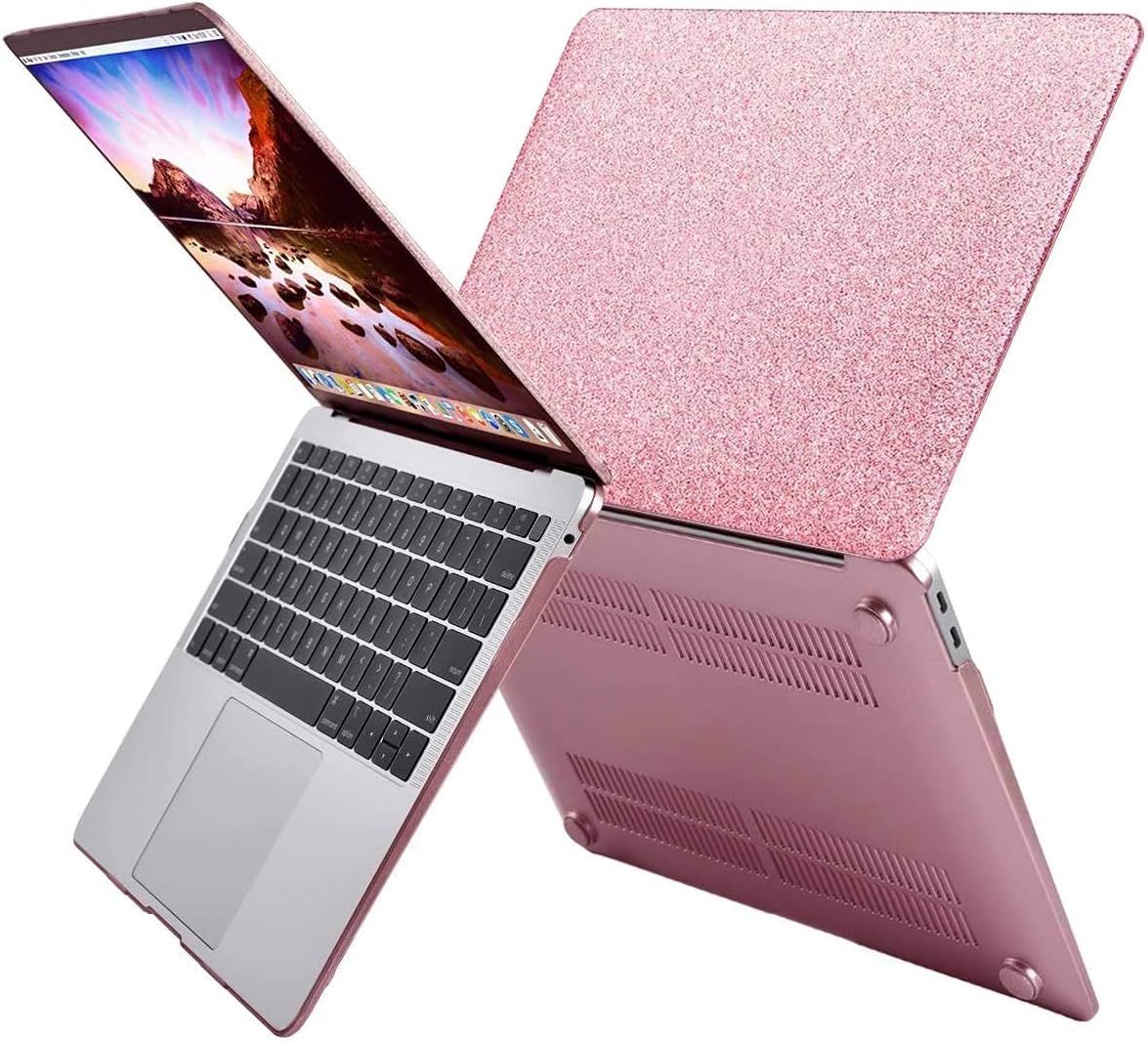 MOSISO Compatible with MacBook Air 13 inch Case 2021 2020 2019 2018 Release A2337 M1 A2179 A1932 Retina Display Touch ID,Plastic Hard Shell&Keyboard Skin&Screen Protector&Storage Bag,Shine Rose Golden