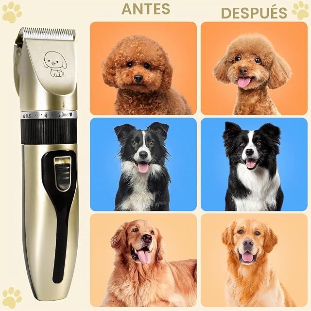 Foto 6 de 7 de JUQG Recortadora Profesional, 13 Pcs Kits de Cortapelos para Perros y Gatos